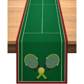 Vohado Tennis Court Table Runner for Tennis Themed Birthday Party Decoration Dining Room Kitchen Home Decor (13" x 72")