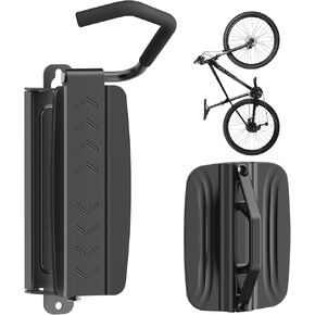 PUTORSEN Swivel Bike Wall Mount,Bike Hangers for Garage and Indoor Storage,Space Saving Sturdy Wall Mount Bike Rack,Vertical Bike Rack Holds Up to 77 lbs,4 Pack,Black