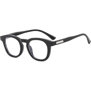 LJCZKA Blue Light Blocking Glasses for Men Women Retro Small Round Frame Computer Eyeglasses Anti Eyestrain Clear Frame