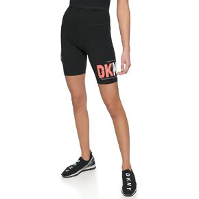 DKNY Women's Sport High Waist Rhinestone Logo Bike Short