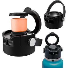 MagSafe Wide Mouth Lid for Hydro Flask, Fits Most Wide Mouth Water Bottles, Magnetic Phone Holder for All Phones, AirTag or Tile Sticker Holder and Hidden Storage Compartment