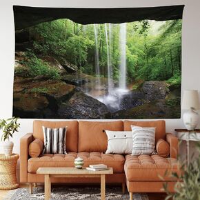Ambesonne Pastel Tapestry, Fantasy Sky Abstraction Smoky Clouds Foggy Ethereal Composition, Wide Wall Hanging for Bedroom Living Room Dorm, 60" X 40", Pink Blue