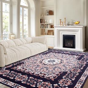 MAXYOYO 9x12 Area Rug for Living Room Bedroom, Non Slip Backing Stain Resistant Large Indoor Carpet for Indoor Office Dining Room, Abstract Home Deco Non-Shedding, Machine Washable