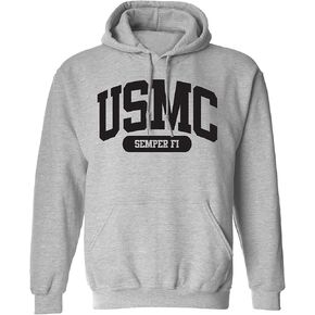zerogravitee USMC Semper Fi Athletic Marines Hooded Sweatshirt in Gray