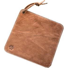 Angus Stoke Potholders Made of Buffalo Leather | Handmade, Heat Resistant and Double Layered | hot Pads Holder Fran (Brown, 1)