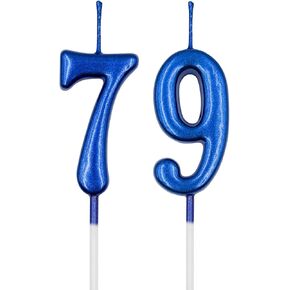 79th & 97th Birthday Candles, Champagne Gold Number 79 97 Candle for Cake, Happy Birthday Cake Topper Decoration for Birthday Anniversary Celebration Party Supplies