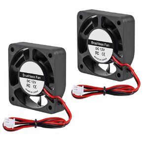 2Pcs 4010 12V Dual Ball Fan XH2.54-2Pin 40mm Fan 1.57in Dual Ball Cooler DC 12V Brushless Cooling 40x40x10mm Fan Cooler Fan for 3D Printer, Heatsink Fan, PC Computer Case Industry Cooling Fan