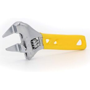 Extra Slim Jaw 4-Inch Adjustable Wrench, Silver, High Carbon Steel