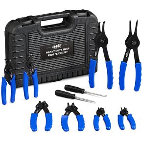 Orion Motor Tech 10pc Snap Ring Pliers Set, Internal & External Circlip Pliers Set with Straight Bent Pliers Hook and Pick, Heavy Duty Snap Ring and Circlip Removal Tool with Storage Case & Gloves