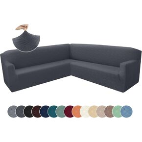 أغطية أريكة زاوية للأريكة المقطعية على شكل حرف L غطاء أريكة عالي التمدد ناعم على شكل حرف U غطاء منزلق للأريكة قطعة واحدة من أغطية الأريكة لحماية الأثاث للحيوانات الأليفة والقطط والكلاب (أزرق الدنيم، كبير) in Kuwait