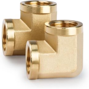 U.S. Solid 2pcs 90 Degree Barstock Street Elbow Brass Pipe Fitting 1/2" NPT Male Pipe to 1/2" NPT Female