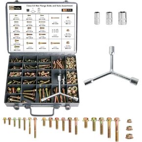710Pcs Nuts and Bolts Assortment Kit, Metric Grade 10.9 Hex Bolts Nuts Washers Set, M6 M8 M10 M12, 21 Sizes, Comes with 1 Y-Wrench and 4 Bits