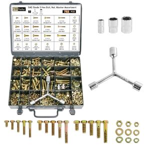 710Pcs Nuts and Bolts Assortment Kit, Metric Grade 10.9 Hex Bolts Nuts Washers Set, M6 M8 M10 M12, 21 Sizes, Comes with 1 Y-Wrench and 4 Bits