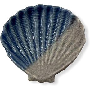 The Bridge Collection 4" Sea Shell Plate- Seashell Dish-Coastal Room Decor- Beach Bedroom Accessories- Ceramic Seashell Jewelry Dish- Soap Holder Dish for Nautical Bathroom- Gift for Ocean Lovers