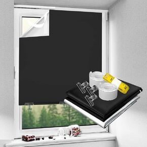 100% Blackout Roller Shades Cordless Roller Blinds for Windows No Tools No Drill Temporary Blinds for Windows, Thermal Insulated UV Protection Privacy Window Shades for Bedroom (36x72)