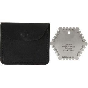 Wet Film Comb CO100-1 Stainless Steel Hexagonal High Exactness Wet Film Thickness Gauge Gage Wet Film Comb Card Thickness Gauge Meter Architectural Coatings 20-370um