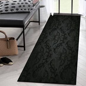 Long Rug Luxury Seamless Charcoal Gothic Area Non-Slip Carpet Hallway Entryway Runner Rug Yoga Floor Mat Indoor Outdoor Home Decor Bathroom Living Room Kitchen 24''x71''