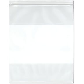 Plymor 10" x 12" (Pack of 100), 6 Mil Industrial Duty White-Block Zipper Reclosable Plastic Bags