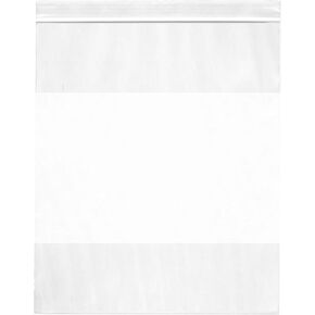 Plymor 10" x 12" (Pack of 50), 4 Mil with White-Block Heavy Duty Zipper Reclosable Plastic Bags