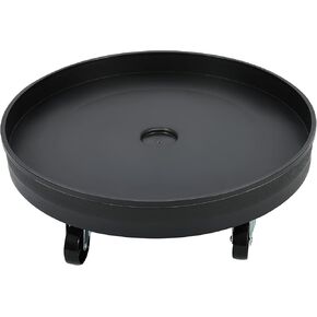 KUAFU 500 رطل طبل دوللي لحاوية مستديرة سعة 55 جالونًا، عربة طبل بلاستيكية شديدة التحمل، عربة أسطوانية بلاستيكية متينة مع 5 عجلات دوارة لنقل العناصر باللون الأسود in Kuwait