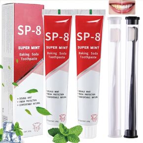 SP-8 Ultra Whitening Toothpaste,SP 8 Probiotic Toothpaste,Sp8 Probiotic Brightening Toothpaste,Sp-8 Toothpaste,Daily Care Toothpaste,Super Deep Clean & Super Fresh Breath(2Pcs + 2* Toothbrush)