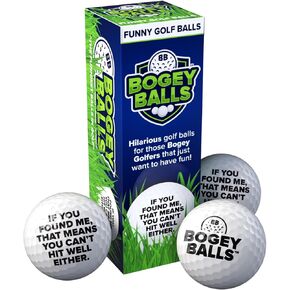 Laughing Smith Funny Golf Balls (Bogey Balls) 3 Pack - Cool Golf Accessories for Men Women Kids - Unique Novelty Gifts for Golfers Gift Stuff - Prank Fun Trick Fake Cute Ball - Golf Goodie Bag Items