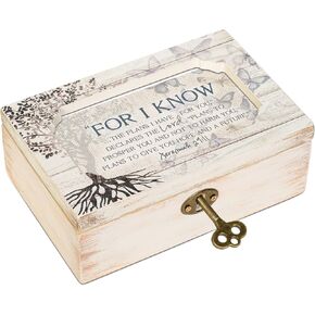Cottage Garden for I Know The Plans I Have Deco Whitewash Jewelry Music Box Plays Tune Amazing Grace