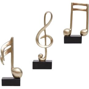 LIFKOME Desk Topper Music Note Decoration Statue Musical Gifts Sculpture Piano Figurine Table Centerpiece Music Symbol Ornaments for Music Lover Home Office Golden 3Pcs Boy Ornament