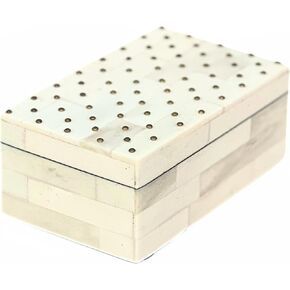 collectiblesBuy Classic Look Designer Handcrafted Bone Inlay Brass Rooted Decorative Keepsake Rectangular Shape Wooden Base Jewelry Storage Organizer