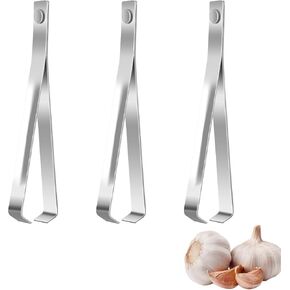 3pcs Stainless Steel Garlic Peeler, Diagonal Tweezers, Vegetables Peeler Garlic Skin Remover, Fish Bone Tweezers, Chicken, Duck, Meat Hair Extractor Portable Garlic Peeling Clips
