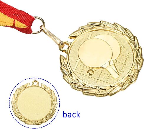 ميداليات بينج بونج - الفائز بميداليات تنس الطاولة بجوائز ذهبية مع شريط رقبة لأنشطة منافسات حفلات الألعاب (2 بوصة، ذهبي أحمر) in Saudi Arabia