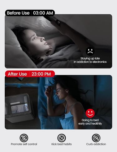 صندوق قفل الوقت المعدني من فايدير، صندوق قفل الهاتف مع مؤقت، آمن للقفل في الوقت المناسب، حاوية للتحكم الذاتي مع شحن USB C، قفل للأطفال، موجه صوتي، خزانة تخزين لإصدار الوقت للهاتف/iPad Mini/الأدوية in Saudi Arabia