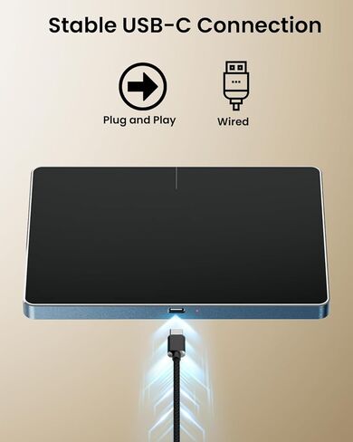 لوحة تتبع سلكية ProtoArc لأجهزة Mac، لوحة لمس T1-A عالية الدقة لأجهزة Mac، ماوس USB نحيف بلوحة لمس مع نظام ملاحة متعدد اللمس لجهاز MacBook Air/MacBook Pro/iMac/Mac Mini، فضي in Kuwait