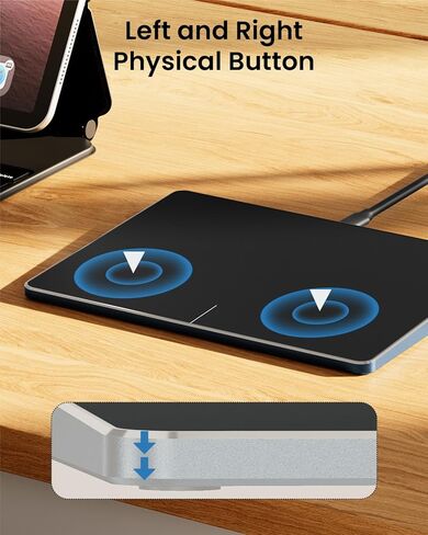 لوحة تتبع سلكية ProtoArc لأجهزة Mac، لوحة لمس T1-A عالية الدقة لأجهزة Mac، ماوس USB نحيف بلوحة لمس مع نظام ملاحة متعدد اللمس لجهاز MacBook Air/MacBook Pro/iMac/Mac Mini، فضي in Kuwait