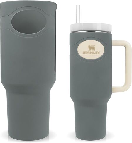 Silicone Full Boot for Stanley Cup 40 oz, Full Protector Cup Sleeve for Stanley 40 oz Tumbler with Handle, Anti-Scratch Anti-Slip and Dirt-Resistant Cup Boot Sleeve for Stanley Cup Accessories(Purple) in Saudi Arabia