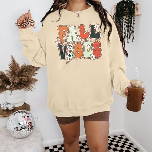 LUKYCILD Fall Sweatshirt Women Oversized Sweatshirts: Fall Crewneck Pullover Casual Autumn Shirts Graphic Long Sleeve Tops in Saudi Arabia