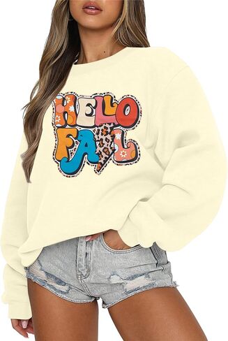 LUKYCILD Fall Sweatshirt Women Oversized Sweatshirts: Fall Crewneck Pullover Casual Autumn Shirts Graphic Long Sleeve Tops in Saudi Arabia