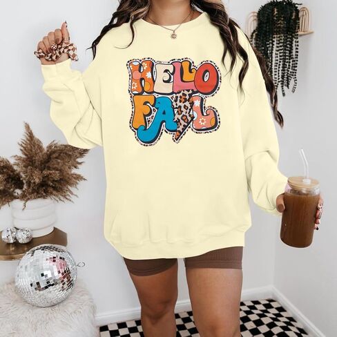 LUKYCILD Fall Sweatshirt Women Oversized Sweatshirts: Fall Crewneck Pullover Casual Autumn Shirts Graphic Long Sleeve Tops in Saudi Arabia