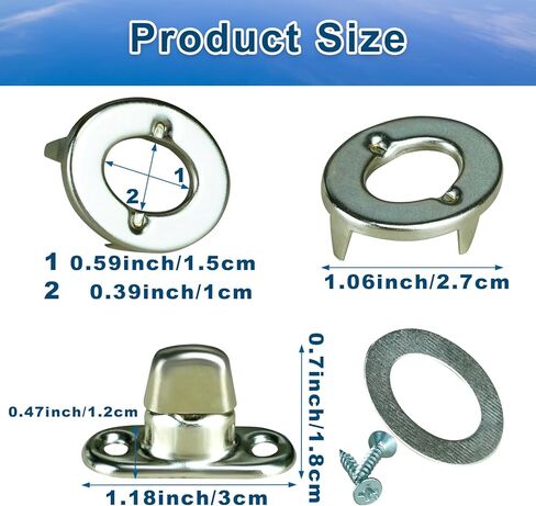 25 مجموعة من مشابك أزرار الانعطاف مع براغي التثبيت، قفل ملتوي صلب، مشبك مشابك بحرية in Kuwait