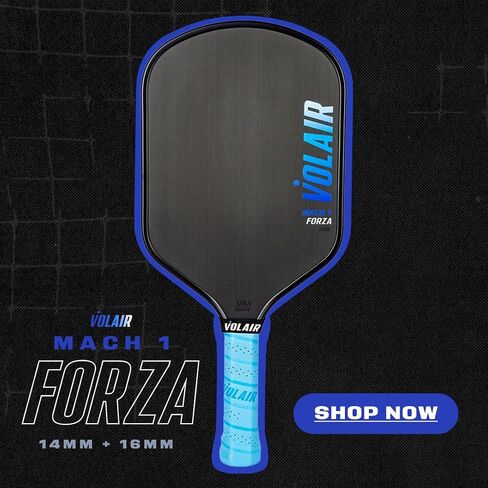 Mach 1 FORZA Paddle - for Spin, Control and Power - Toray T700 Carbon Fiber Surface - Thermoformed - Foam Injected - Spin, Power, & Control - w/Headcover, Eraser, Extra Black Grip in Saudi Arabia