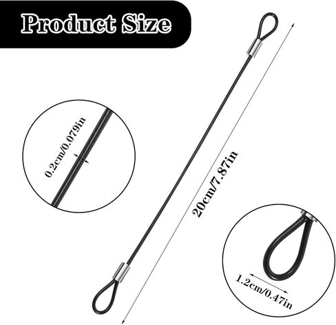 5PCS Safety Cable Lock with Loops 8 inch Steel Cable for Locks Luggage Lock Security Wire Rope with Double Loop Safety Cable Lock Braided Steel Coated Safety Cable for Stage Lighting Luggage Lock in Saudi Arabia