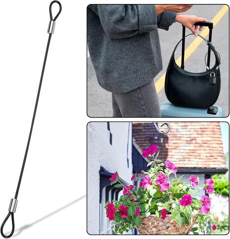 5PCS Safety Cable Lock with Loops 8 inch Steel Cable for Locks Luggage Lock Security Wire Rope with Double Loop Safety Cable Lock Braided Steel Coated Safety Cable for Stage Lighting Luggage Lock in Saudi Arabia