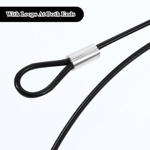 5PCS Safety Cable Lock with Loops 8 inch Steel Cable for Locks Luggage Lock Security Wire Rope with Double Loop Safety Cable Lock Braided Steel Coated Safety Cable for Stage Lighting Luggage Lock in Saudi Arabia