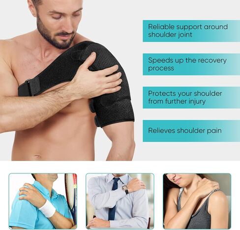 Health Gear Shoulder Support, Dislocated Shoulder Brace, Shoulder Brace for Arthritis, Improved Pressurized Punched Breathable Shoulder Protector L Code (chest: 39-55in) Black in Saudi Arabia
