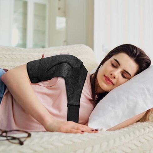 Health Gear Shoulder Support, Dislocated Shoulder Brace, Shoulder Brace for Arthritis, Improved Pressurized Punched Breathable Shoulder Protector L Code (chest: 39-55in) Black in Saudi Arabia