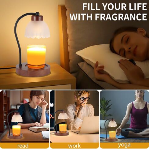 Candle Warmer Lamp,Wax Melt Warmer Compatible with Yankee Large Candle Jar Lamp Dimmable Candle Melter for Scented Candles Top-Down Candle Melting Home Decor Girls for Moms… in Saudi Arabia