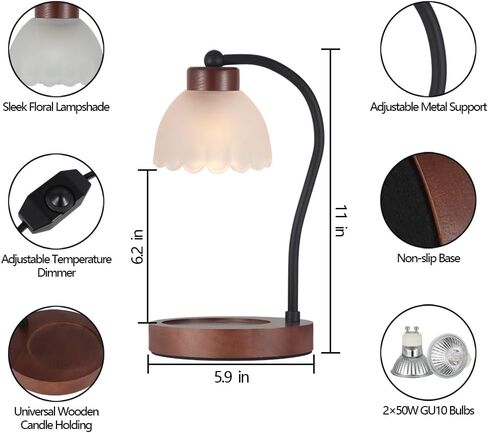 Candle Warmer Lamp,Wax Melt Warmer Compatible with Yankee Large Candle Jar Lamp Dimmable Candle Melter for Scented Candles Top-Down Candle Melting Home Decor Girls for Moms… in Saudi Arabia