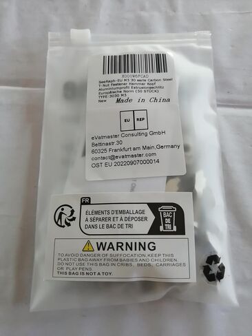 M6 Thread T-Nut for 30 Series European Aluminium Profile Hammer Head Drop in T Slot Nuts Nickel Plated Carbon Steel 50PCS in Saudi Arabia
