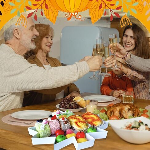 3 قطع طبق تقديم عيد الشكر، حروف من الورق المقوى، صينية تقديم على شكل ورقة القيقب، صندوق لوح الفحم للوجبات الخفيفة، طبق الجبن لعيد الشكر، هدايا حصاد الخريف in Kuwait