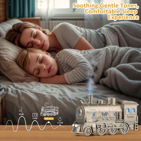 300ML Vintage Train Humidifier and Aromatherapy Diffuser, 7 Colorful LED Light Show, Dual Mist Modes, Effortlessly Controlled by Remote for Your Living Room, Bedroom, Office, Entertainment Area in Saudi Arabia